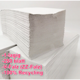 Falthandtücher Weiß Einmal Papier 1-lagig V-Falz