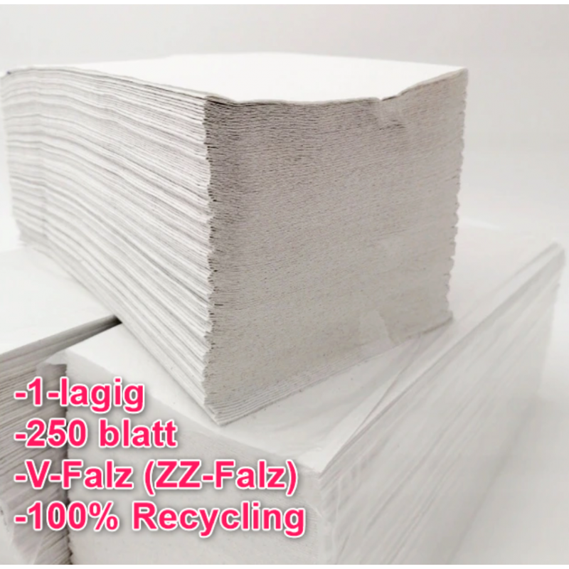 Falthandtücher Weiß Einmal Papier 1-lagig V-Falz