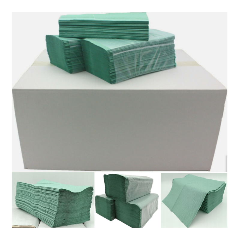 Papierhandtücher Handtuchpapier Falthandtüche Einmalhandtüche Papier ZZ Grün